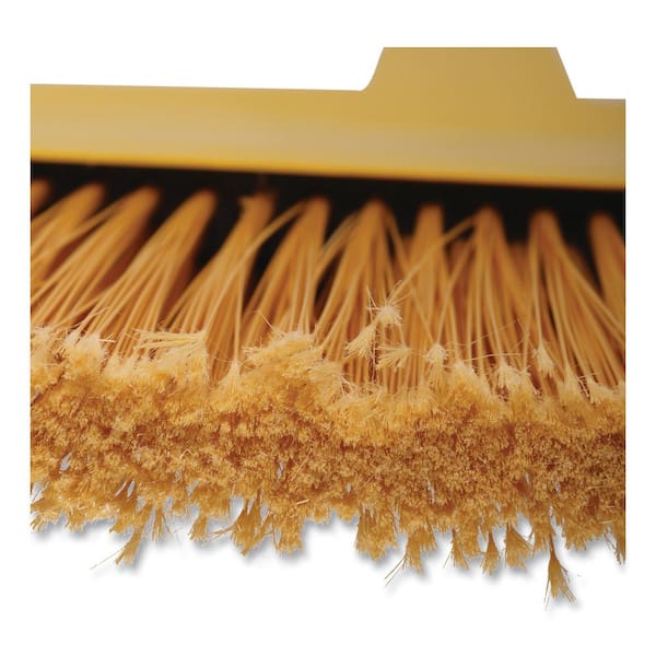 53 in. Wood Handle Plastic Bristles Angle Broom in Yellow (12/Carton)