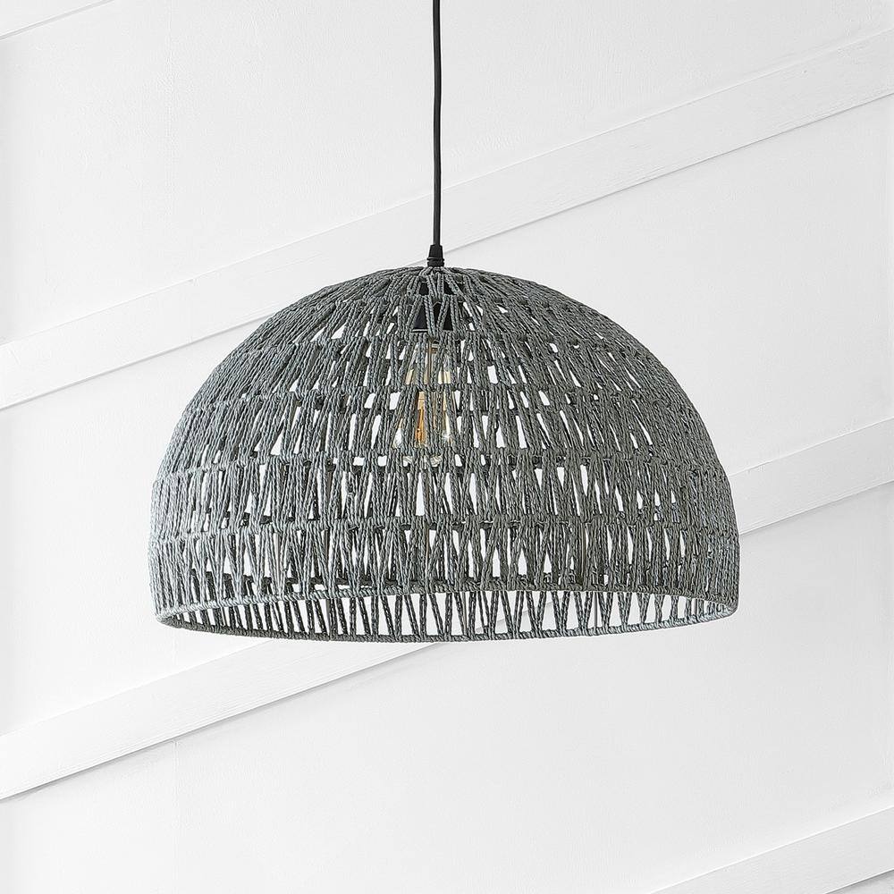 Campana 20" Grey-Black Bohemian Modern LED Pendant