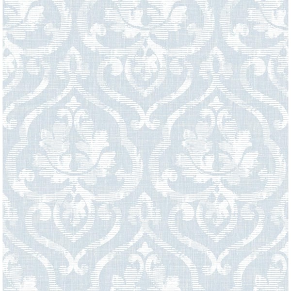 Seabrook Designs Tamarack Rustic Damask Metallic Champagne, Mint, & Cream Paper Strippable Roll (Covers 56.05 sq. ft.)