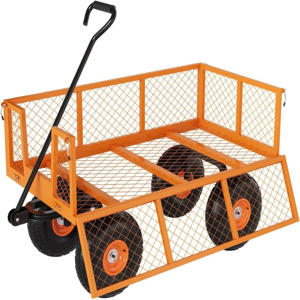 Garden Cart Utility Wagon Heavy Duty Steel, 900 LBS Capacity Pull-Behind Yard Wagon with Removable Sides & Swivel Handle price history on PriceWatchPro