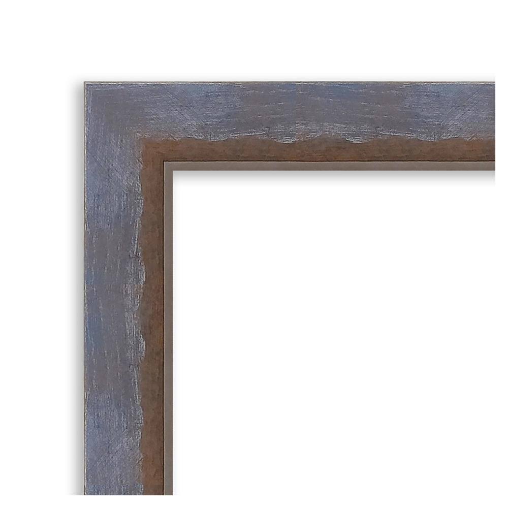 Two Tone Blue Copper Pine Wood Wall Picture Frame