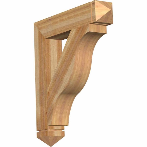 Ekena Millwork 6 in. x 38 in. x 34 in. Western Red Cedar Funston Arts and Crafts Rough Sawn