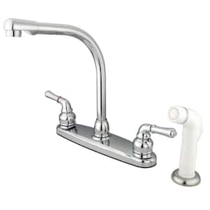 Magellan 2-Handle Deck Mount Centerset Kitchen Faucets with Side Sprayer in Polished Chrome