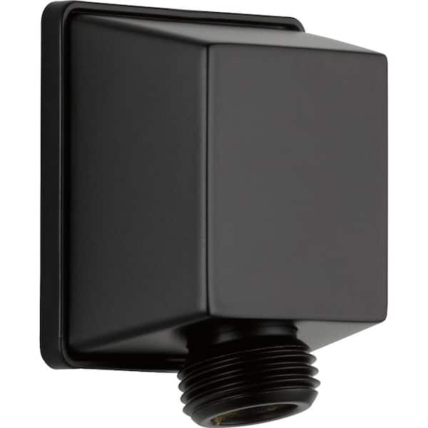Delta Square Hand Shower Wall Elbow in Matte Black