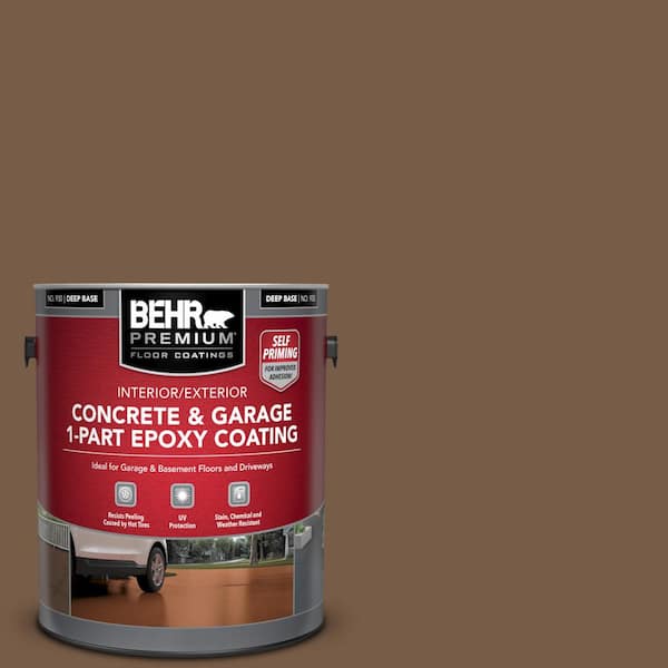 BEHR PREMIUM 1 gal. #N250-7 Mission Brown Self-Priming 1-Part Epoxy Satin Interior/Exterior Concrete and Garage Floor Paint