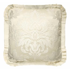 Maddison Ivory Polyester 20x20" Square Decorative Throw Pillow