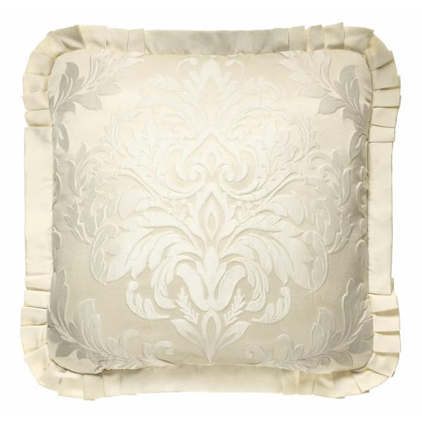 Unbranded Maddison Ivory Polyester 20 x 20 in. Square Decorative Throw Pillow