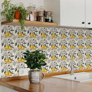 White, Yellow, Blue and Beige L25 4 in. x 4 in. Vinyl Peel and Stick Tile (24 Tiles, 2.67 sq.ft./pack)
