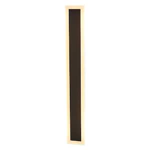 1-Light 23.62 in. Black Modern Outdoor/Indoor Waterproof Rectangular LED Wall Sconce with Acrylic Shade