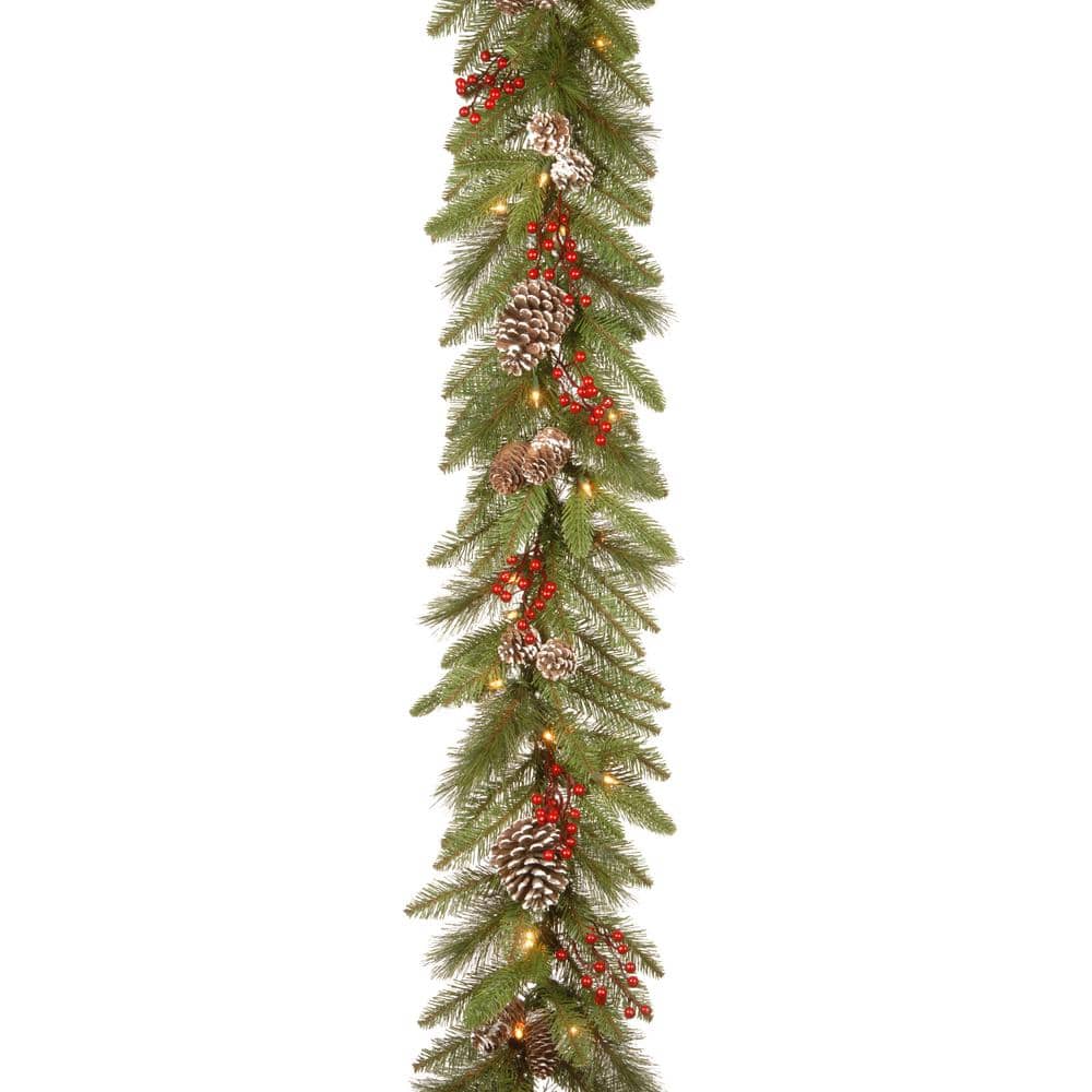 Vickerman 9 x 12 Vallejo Mixed Pine and Berry Garland with 50 Clear lights A143112 Vickerman 9 x 12 Vallejo Mixed Pine and Berry Garland with 50 Clear lights A143112
