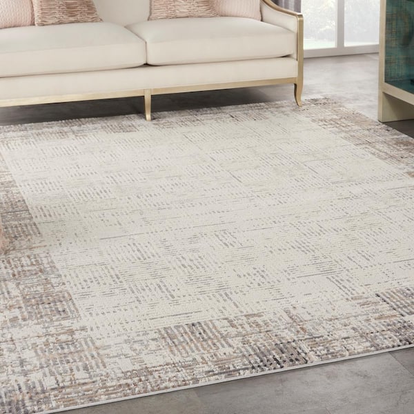 Nirvan Industrial Abstract Indoor Area Rug Gray/ivory - Captiv8e