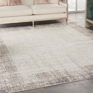 Elation Ivory Grey 8 ft. x 10 ft. All-Over Design Contemporary Area Rug