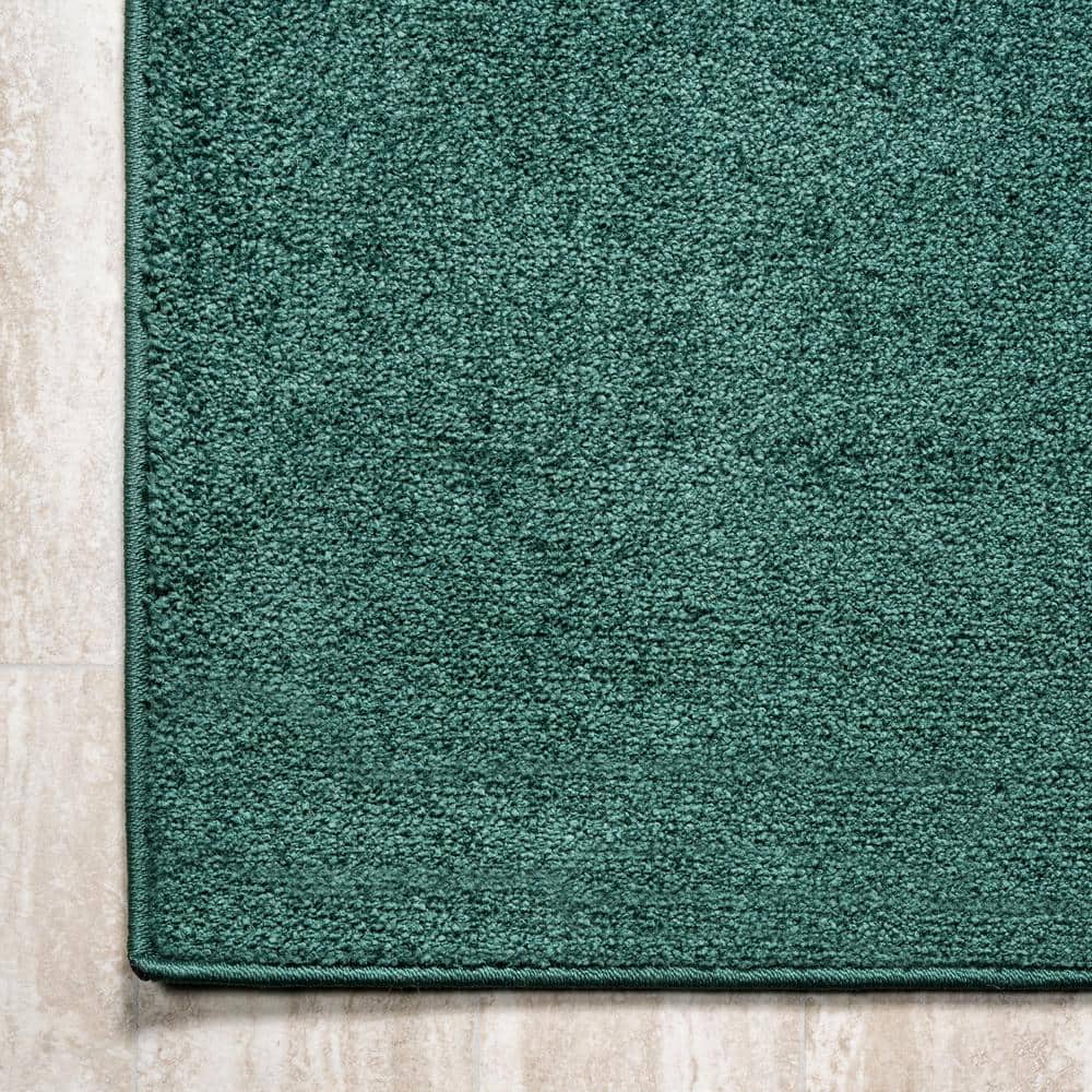 Emerald Green Synthetic Reversible Low-Pile Area Rug