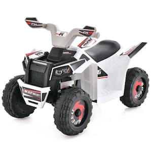 8 in. Kids Ride on ATV 4 Wheeler Quad Toy Car 6-Volt Battery Powered Motorized Toy White