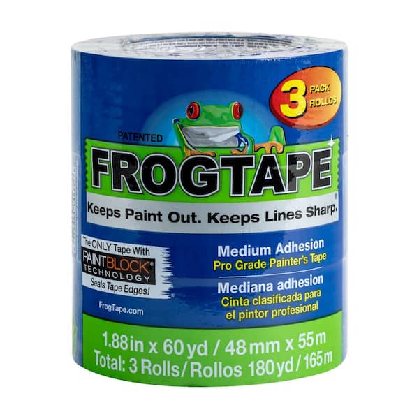 FrogTape Pro Grade 1.88 in. x 60 yds. Blue Painter's Tape with Paint Block (3-Pack)