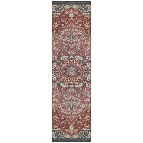 Chantille Machine Washable Indoor/Outdoor Abstract ACN2853 Merlot 2 ft. x 7 ft. Runner Rug