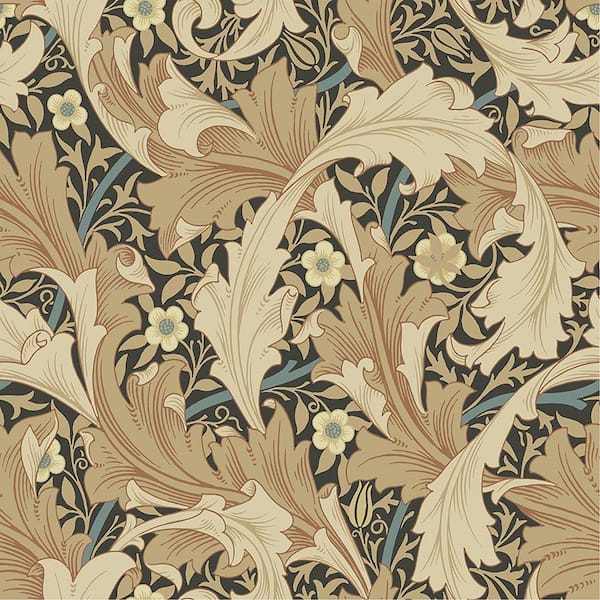 A-Street Prints Orange Granville Leafy Vine Non-Pasted Non Woven Wallpaper Sample