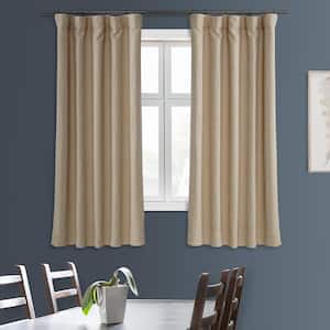 Ginger Textured Bellino Room Darkening Curtain - 50 in. W x 63 in. L Rod Pocket with Back Tab Single Curtain Panel