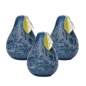 4.5" English Blue Timber Pear Candles (Set of 3)