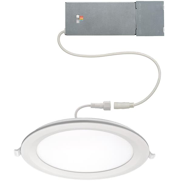 ETi LowPro 8 in. Canless Selectable CCT Integrated LED Recessed Light Trim with Night Light 1800 Lumens Wet Rated Dimmable