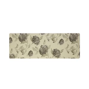 Gray Floral 17.5 in. x 48 in. Anti-Fatigue Wellness Mat