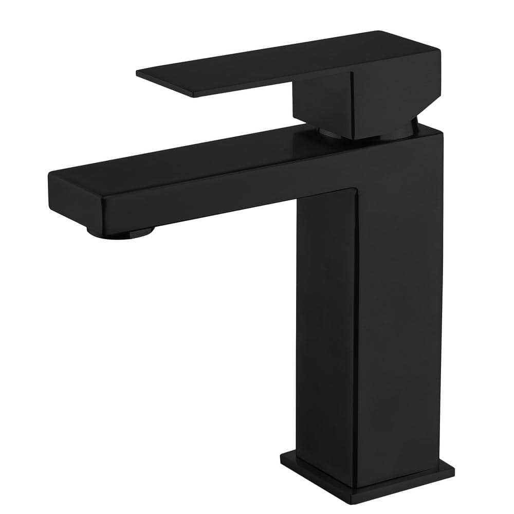 Luxurious Single Hole Single-Handle Bathroom Faucet in Matte Black