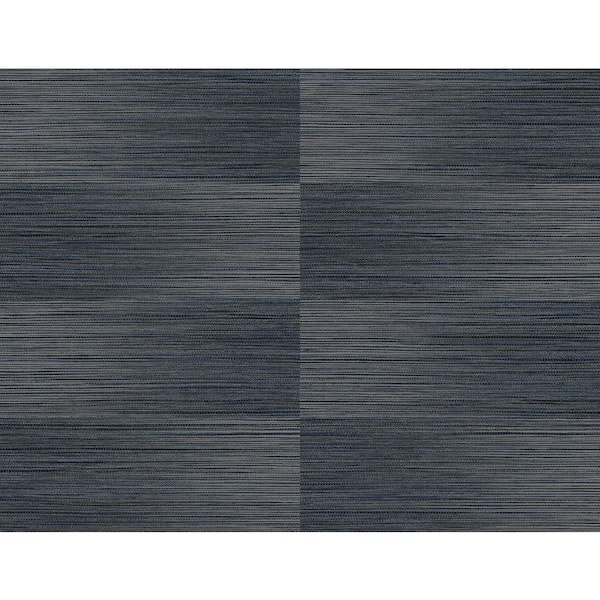 60.75 sq. ft. Aegean Blue Moston Blocks Embossed Vinyl Unpasted Wallpaper Roll