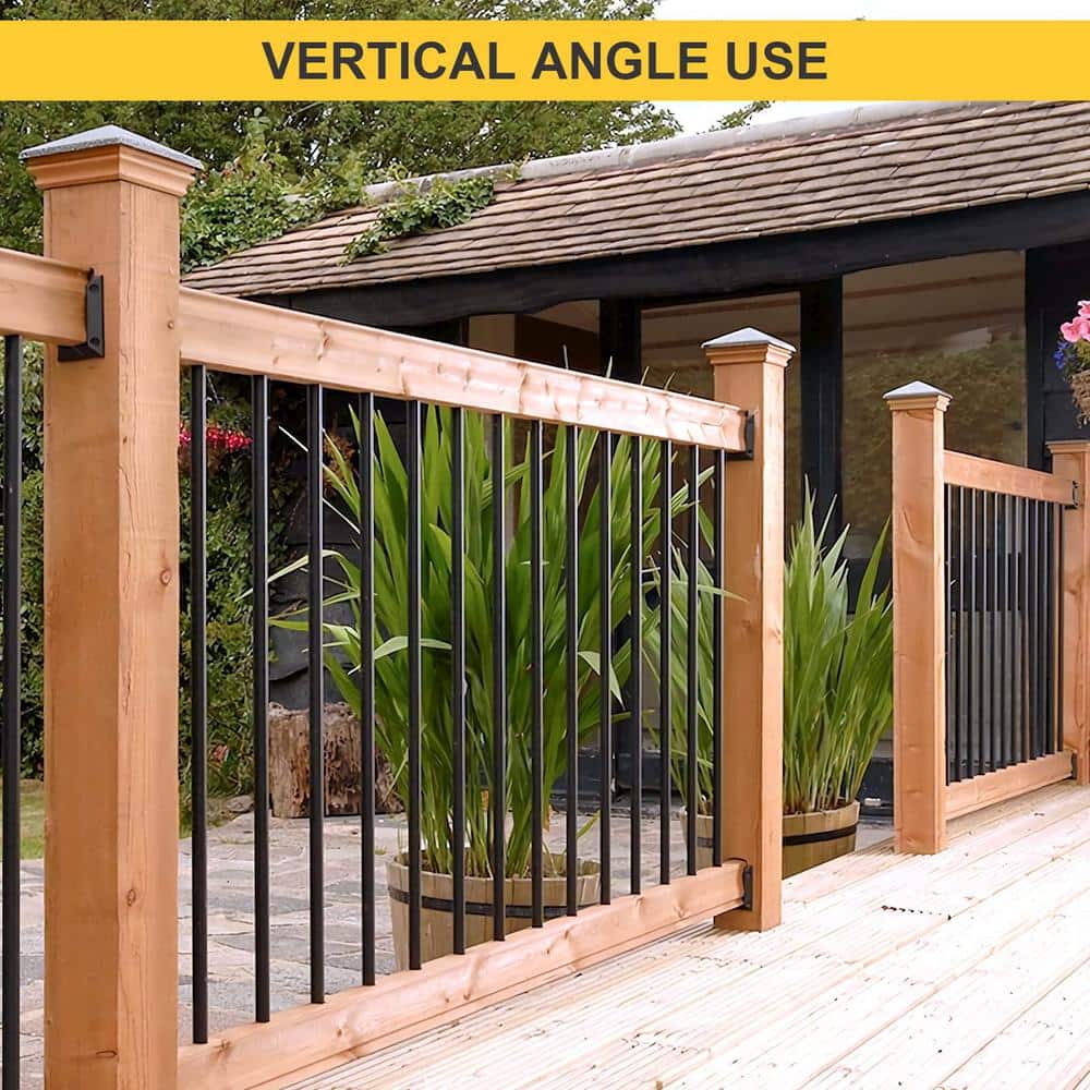 Black Nylon Deck Railing Bracket Connectors with Stainless Steel Screws