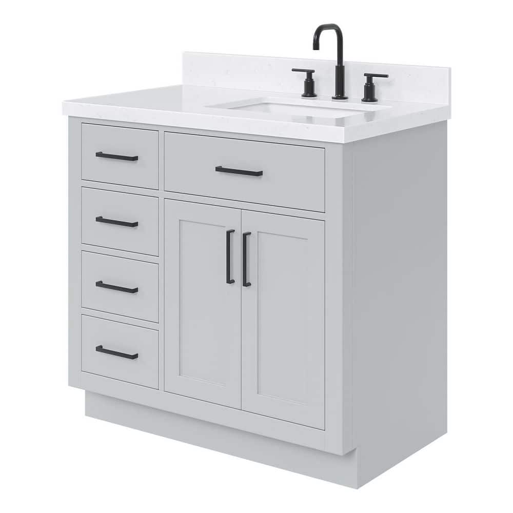 Hepburn 36" Gray Hardwood Freestanding Single Vanity Set