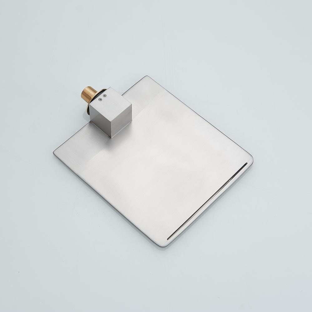 Brushed Nickel Wall-Mount Waterfall Tub Faucet
