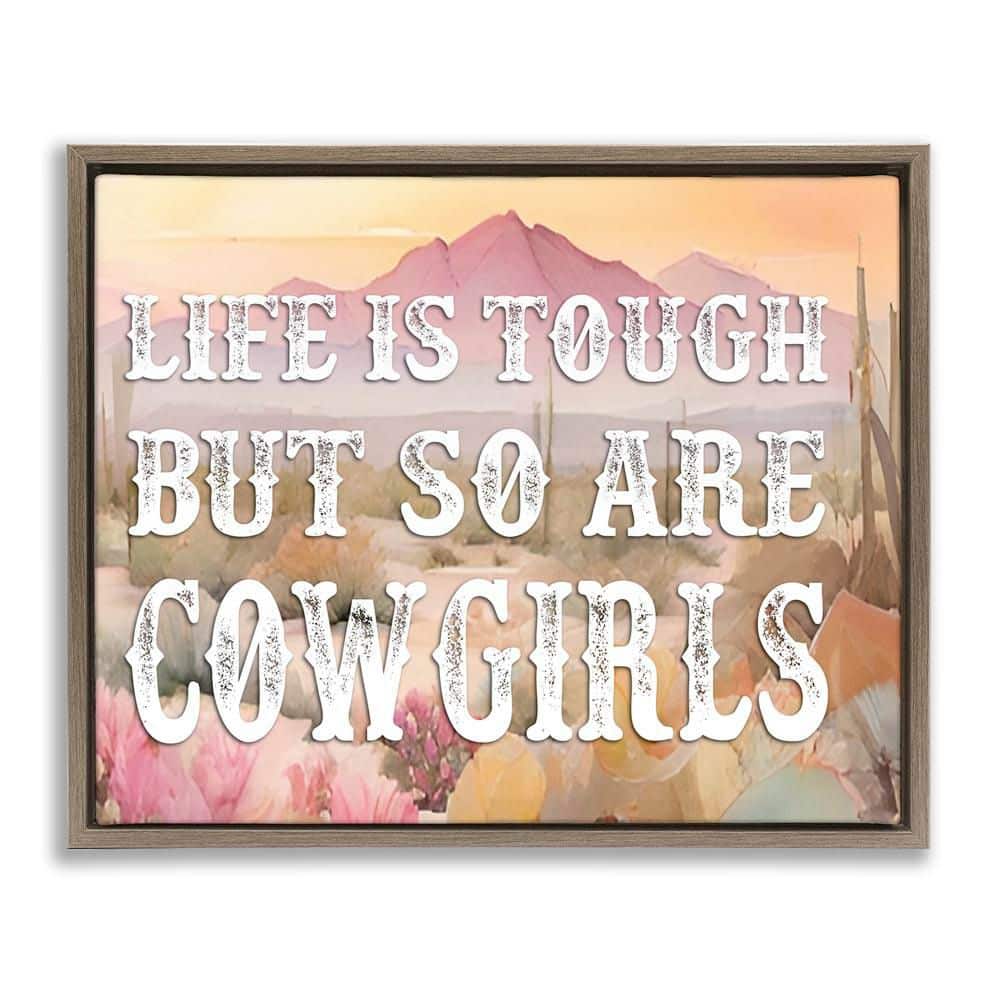 Life & Cowgirls Are Tough by Lettered and Lined Brown Floater Frame Nature Graphic Art Print 25 in. x 31 in. price history on PriceWatchPro