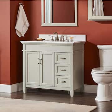 Home Decorators Collection Ashburn 36 in. W x 21.63 in. D x 34 in. H Bath Vanity Cabinet without Top in Grey ASGRA3621DR