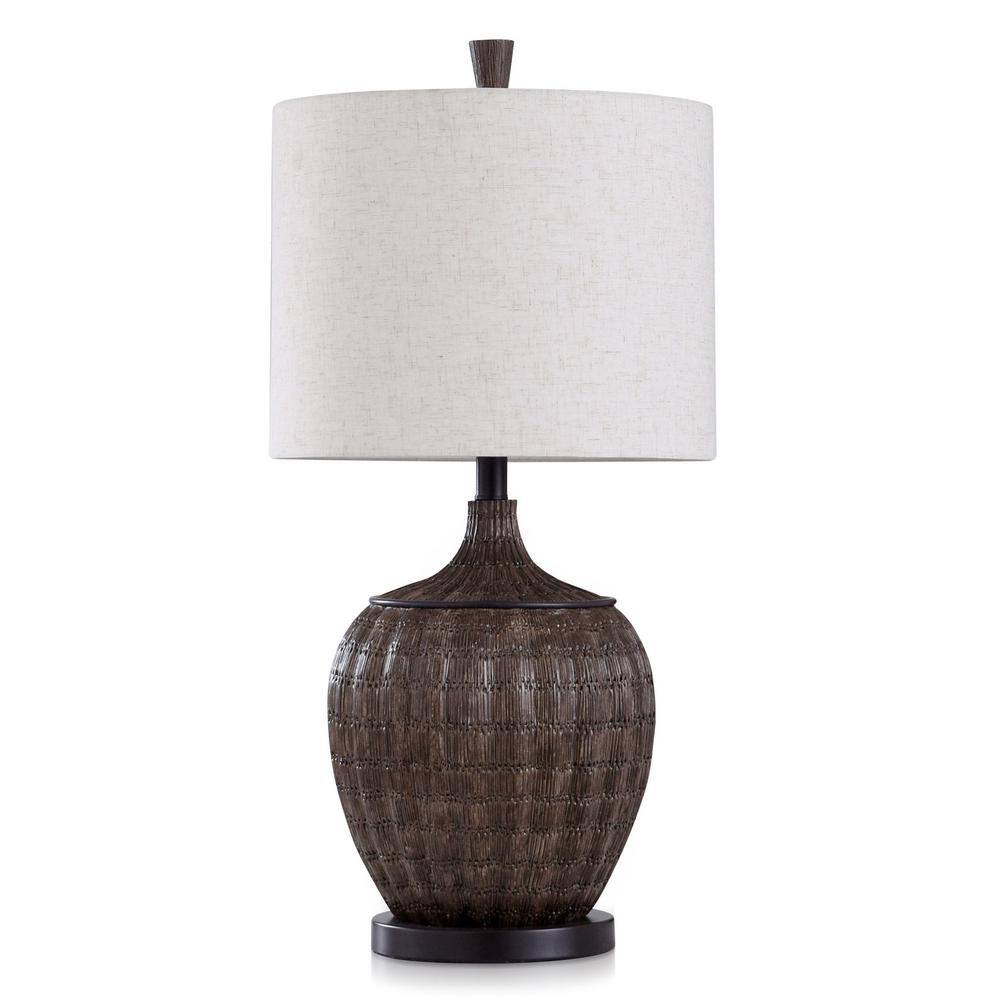 StyleCraft Banda 29 in. Blacked Ribbed Moulded Body Table Lamp ...