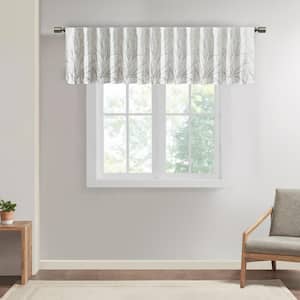 Eliza Chocolate 50 in. W x 18 in. L Faux Silk Embroidered Window Valance