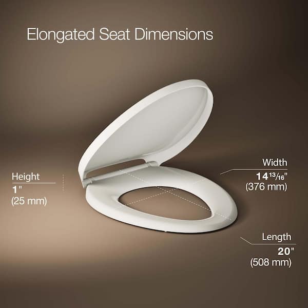 KOHLER Drift ReadyLatch Round Quiet-Close Front Toilet Seat in Biscuit