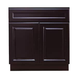 Newport Ready to Assemble 27x34.5x24 in. Base Cabinet with 2-Door and 1-Drawer in Dark Espresso
