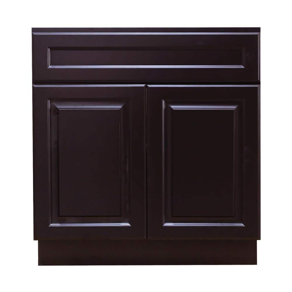 LIFEART CABINETRY LaPort Assembled 24 In X 34 5 In X 24 In Base   Newport Espresso Lifeart Cabinetry Assembled Kitchen Cabinets Ane B24 64 1000 