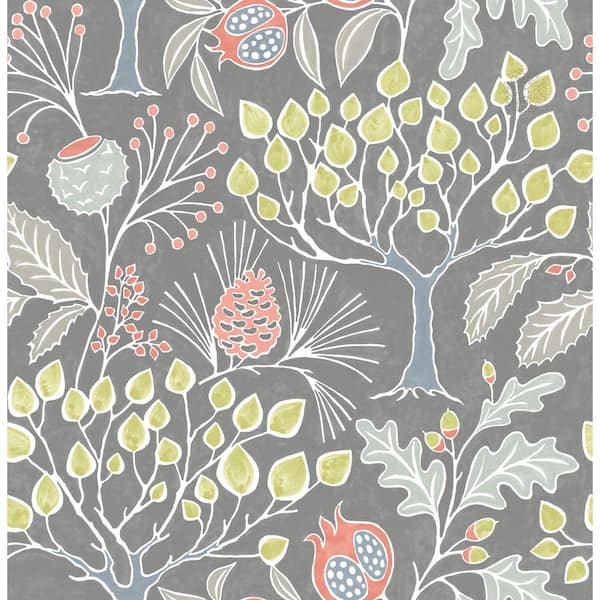 NuWallpaper Groovy Garden Grey Multi-Color Wallpaper Sample