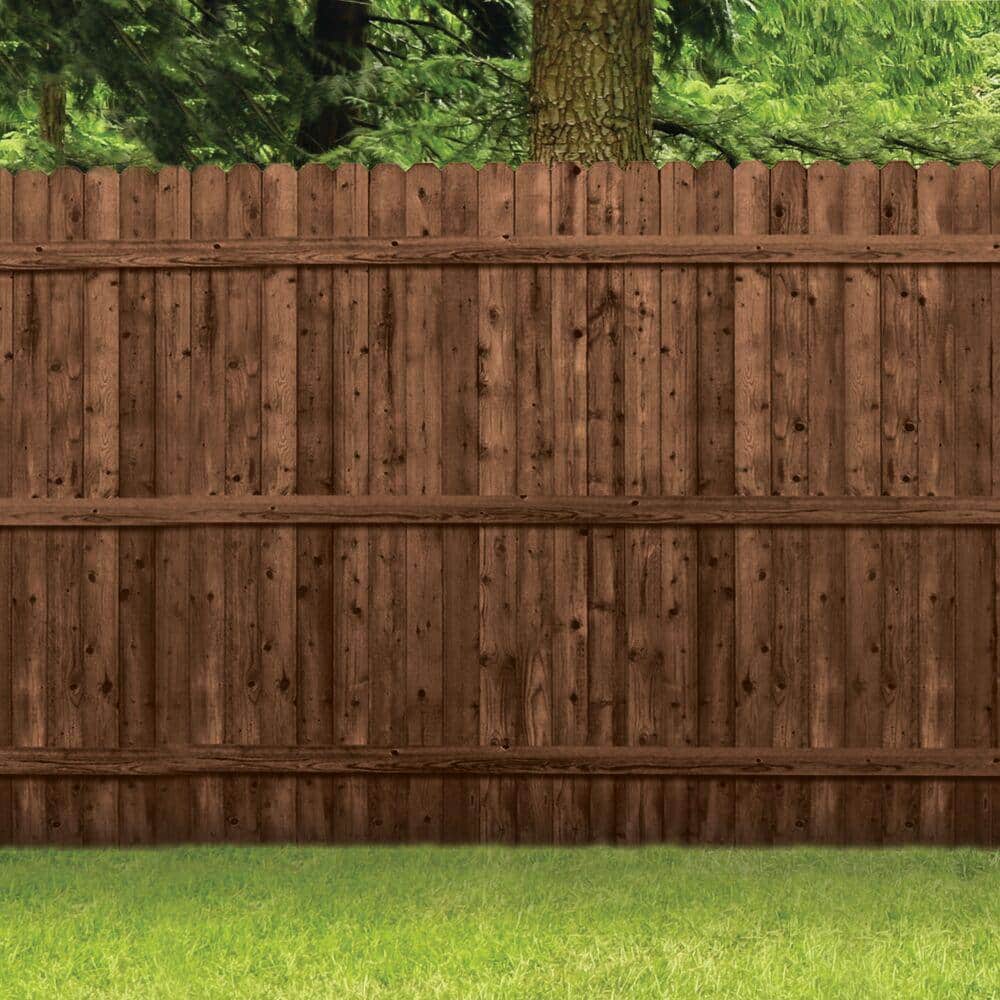 Barrette 6 Ft X 8 Ft Pressure Treated Pine 6 In Dog Ear Tanatone Wood Fence Panel 73000690 The Home Depot