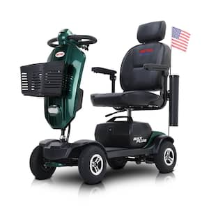 Outdoor 4-wheel compact mobility scooter with 2*20AH lead-acid batteries, with cup holder and USB charging port