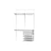 Everbilt Genevieve 4 ft. White Adjustable Closet Organizer Long Hanging Rod  with 2 Shoe Racks 90476 - The Home Depot