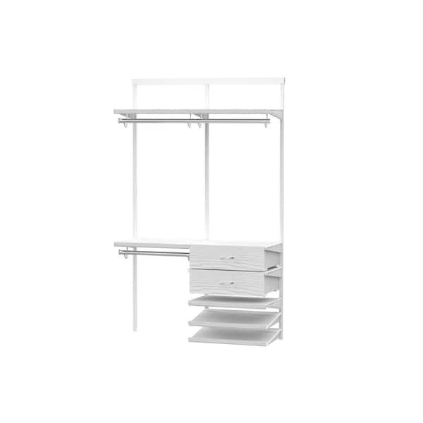 Reviews for Everbilt Genevieve 8 ft. Gray Adjustable Closet Organizer Long  Hanging Rod with Double Shoe Rack and 10 Shelves