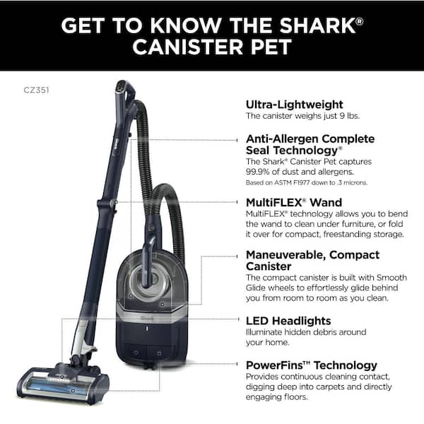 Shark Pet Corded Bagless Canister Vacuum Cleaner CZ351 - The Home Depot