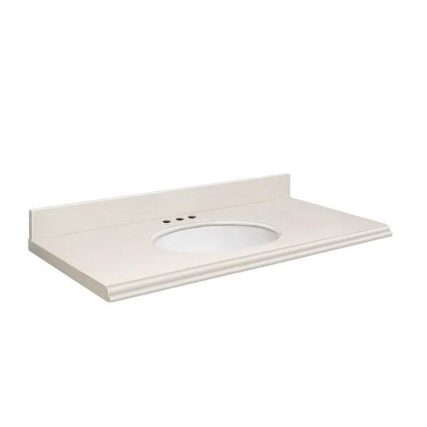 Transolid 37 in. W x 19 in. D Quartz Vanity Top in Milan White with