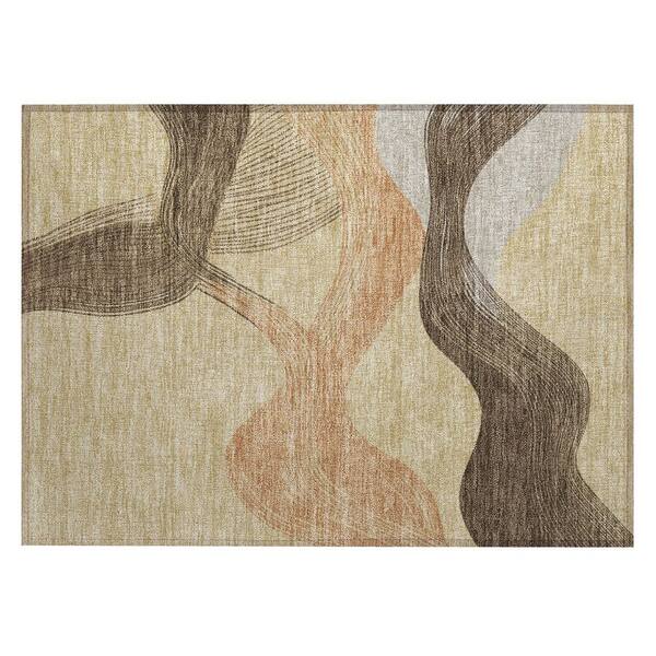 Chantille Machine Washable Indoor/Outdoor Abstract ACN3057 Gold 3 ft. x 4 ft. Area Rug