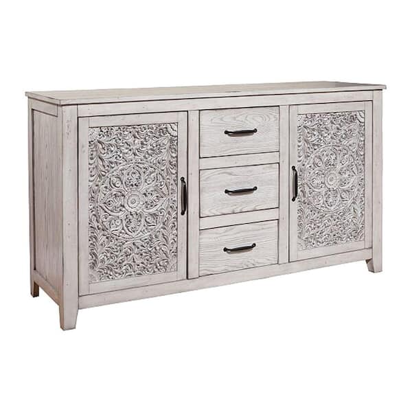 Benjara 20 in. Gray 3-Drawer Wooden Dresser Without Mirror