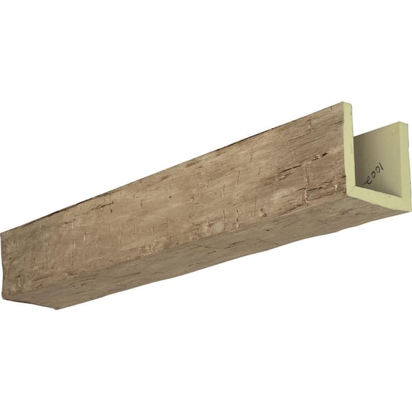 Ekena Millwork 6 in. x 10 in. x 16 ft. 3-Sided (U-Beam) Hand Hewn Natural Pine Faux Wood Ceiling Beam