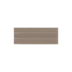 Willow Taupe 3 in. x 8 in. x 5 mm Glass Peel and Stick Wall Tile (6 Sq. Ft./Pack)