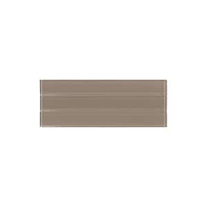 Take Home Sample - Willow Taupe 3 in. x 8 in. Glass Peel and Stick Wall Mosaic Tile (0.17 sq.ft./ 1-pack)