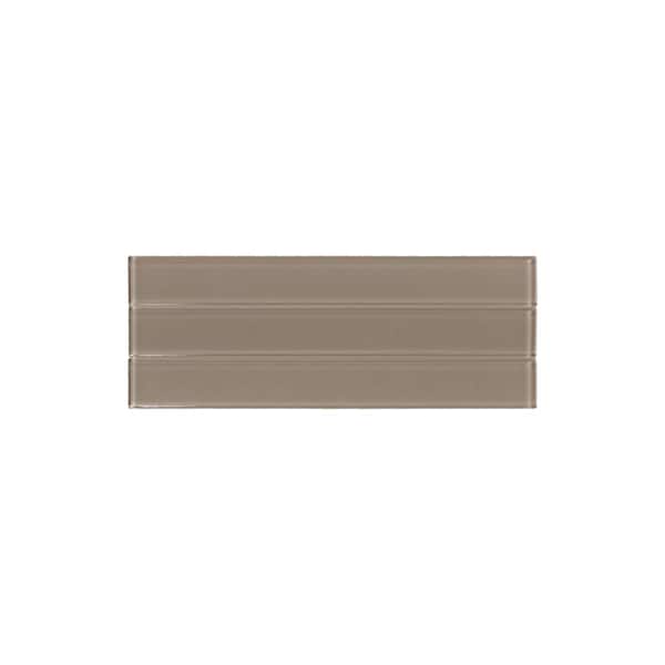 SpeedTiles Take Home Sample - Willow Taupe 3 in. x 8 in. Glass Peel and Stick Wall Mosaic Tile (0.17 sq.ft./ 1-pack)